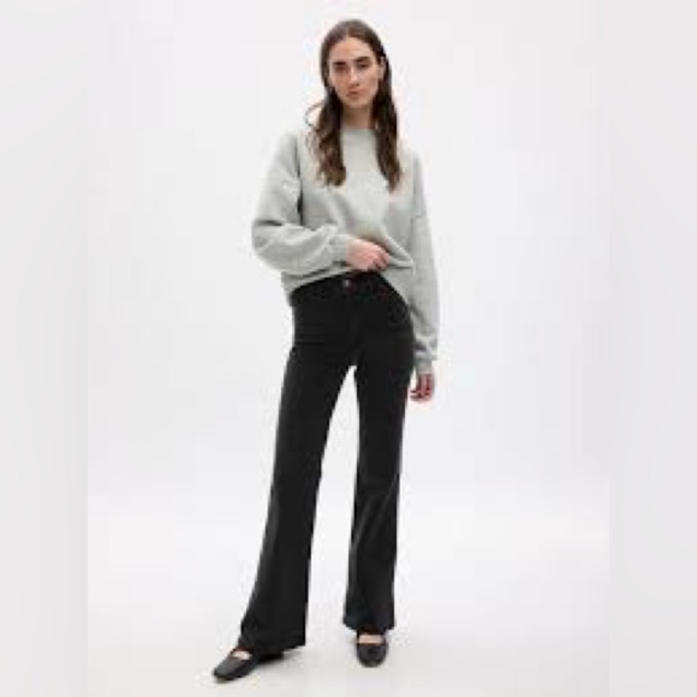 GAP Basic Black High Rise 70s Flare Jeans Women's 28 Regular NWT